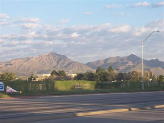 Franklin Mountains towards NM
